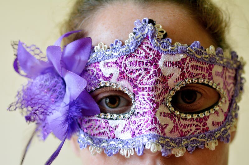 Woman Wearing Venetian Mask Stock Photo - Image of blond, cute: 7928012