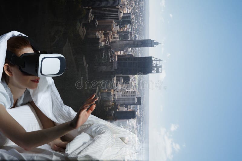 Woman wearing virtual reality goggles royalty free stock photo Woman wearing virtual reality goggles royalty free stock photo