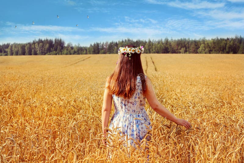 Woman in Wheat Field