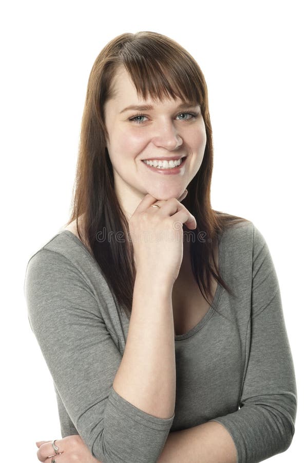 Woman on white background