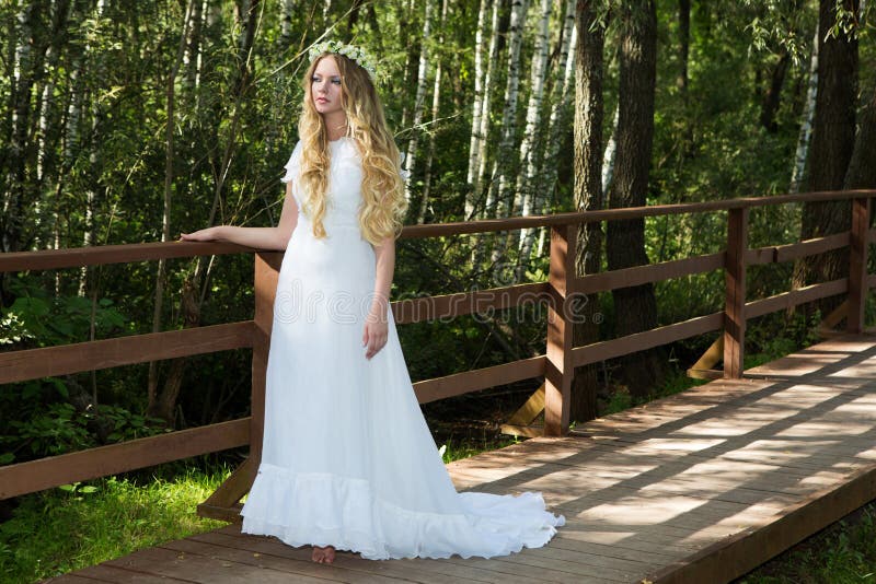 Woman in a white dress