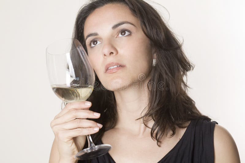 Woman with white wine