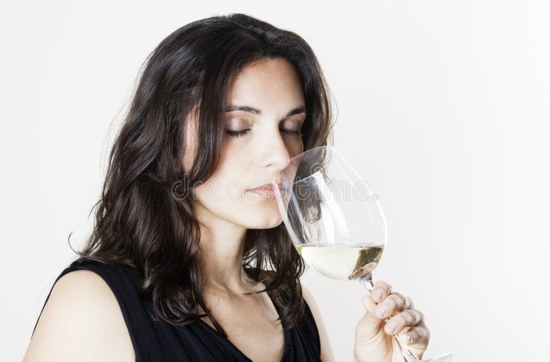 Woman with white wine