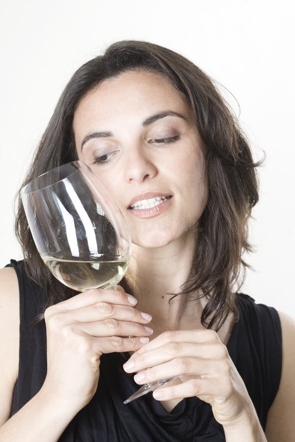 Woman with white wine