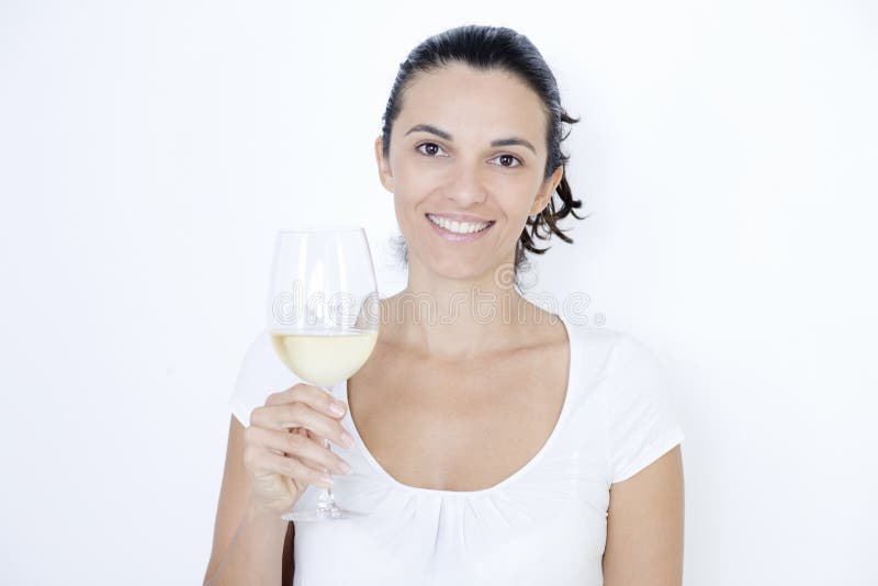 Woman with white wine