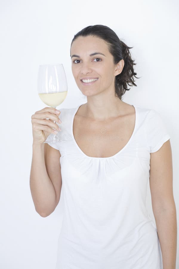 Woman with white wine