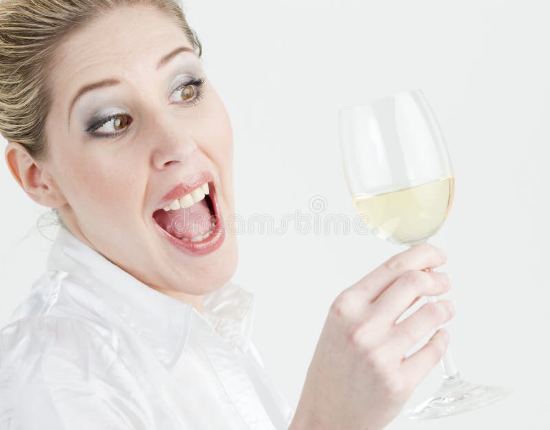 Woman with white wine