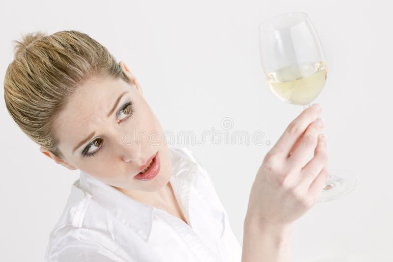 Woman with white wine