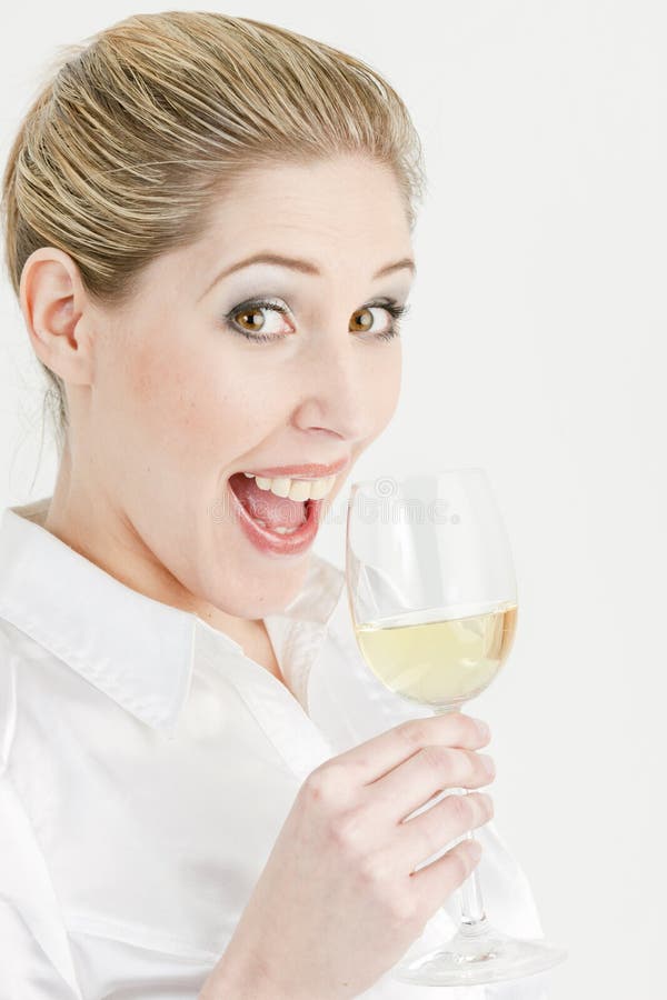 Woman with white wine