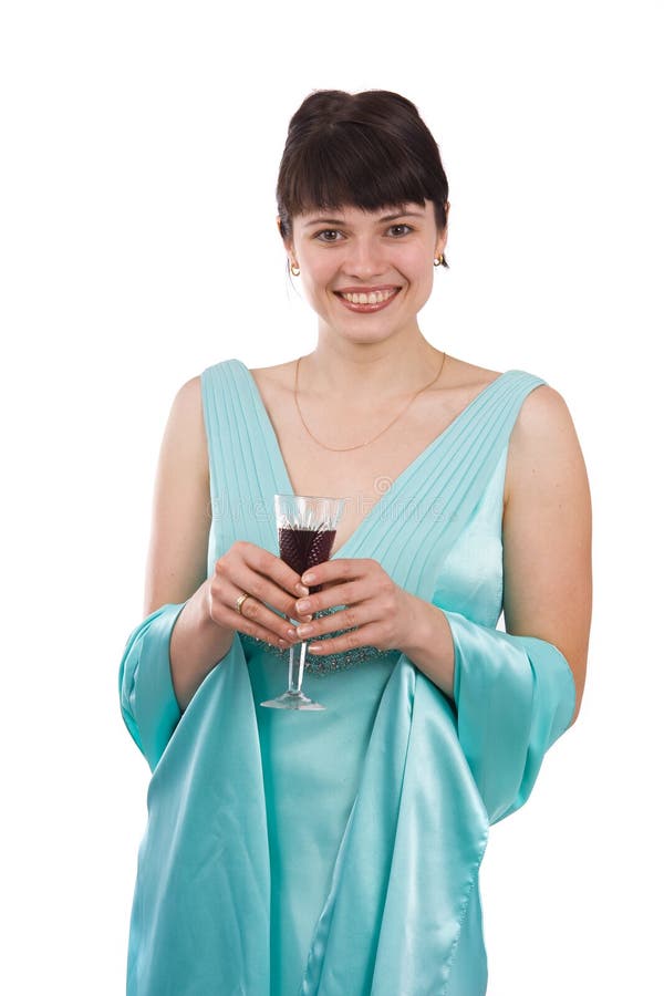 Woman with wine glass.