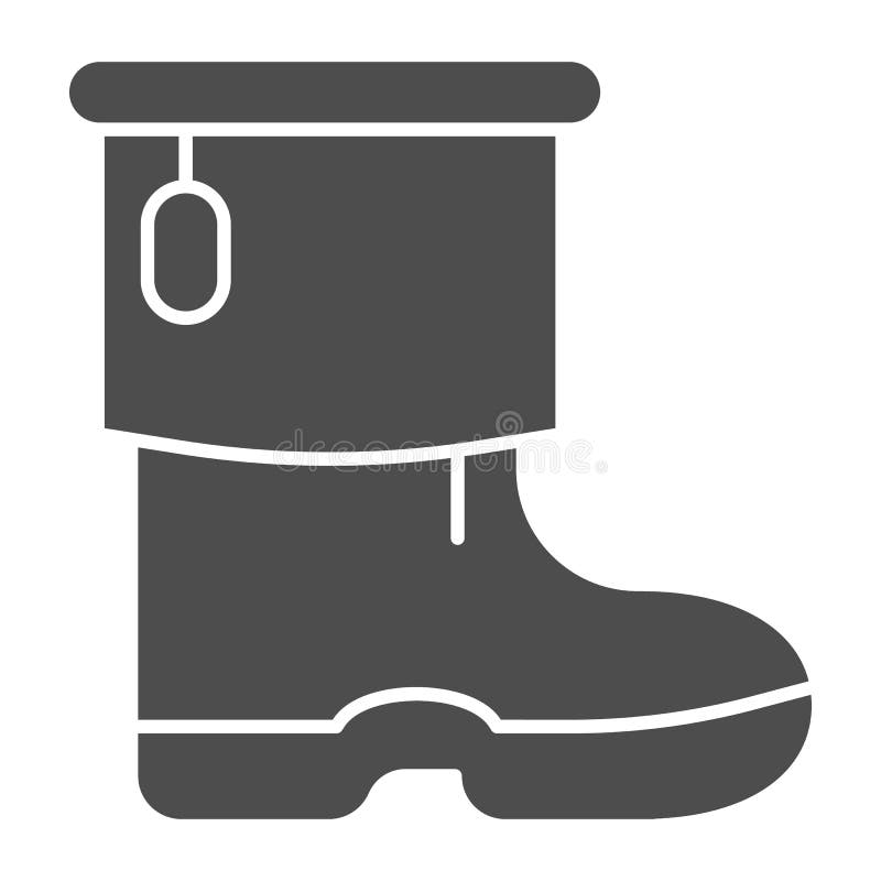 Woman Winter Boots Solid Icon. Female Footwear Vector Illustration ...