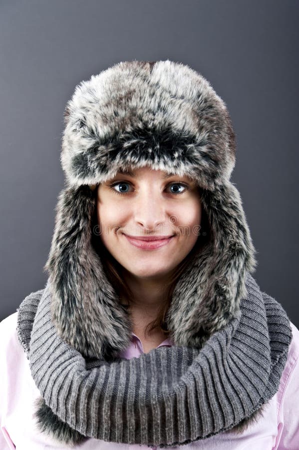 Woman in winter hat stock image. Image of closeup, adult - 23023213