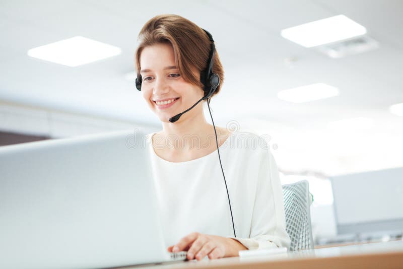 Woman working in call center stock image Woman working in call center stock image