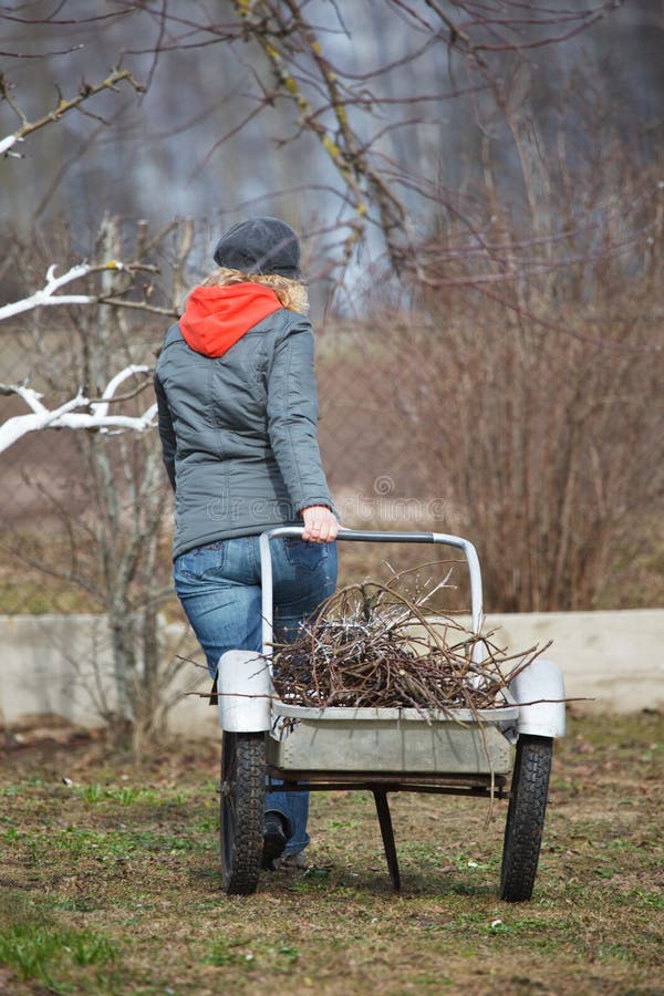 Woman working in garden