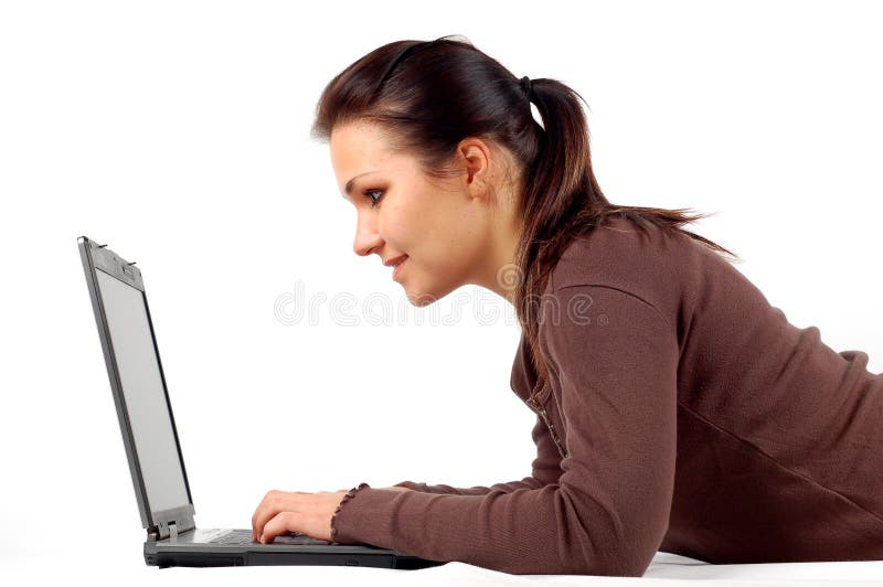 Woman working on laptop 14