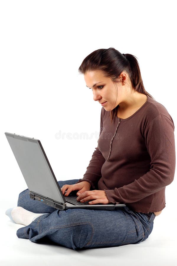 Woman working on laptop 14