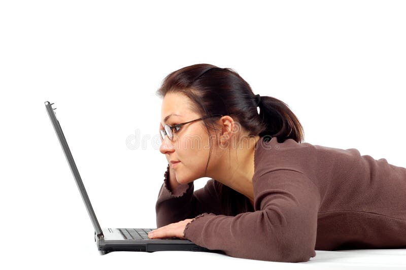 Woman working on laptop 14