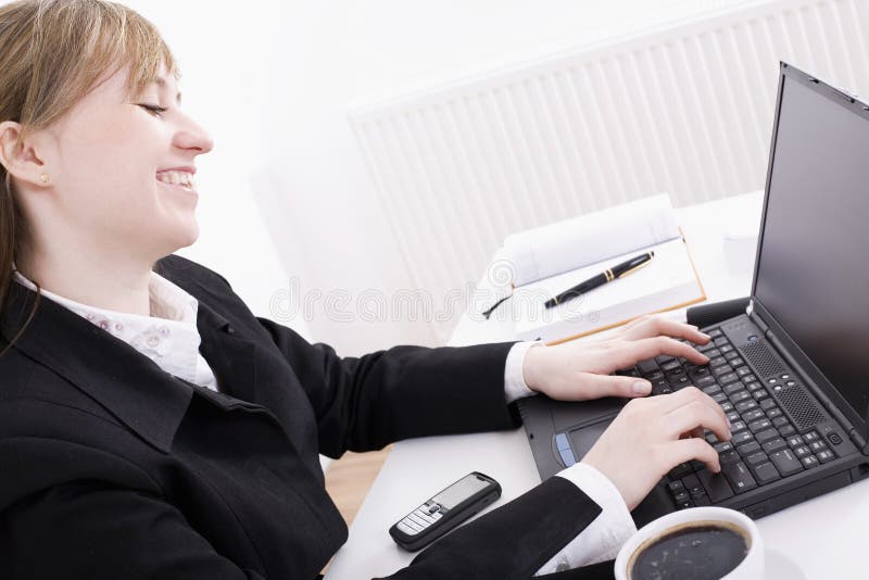 Woman working on the laptop