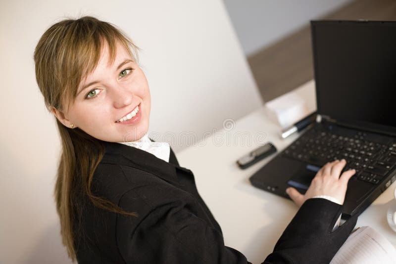 Woman working on the laptop