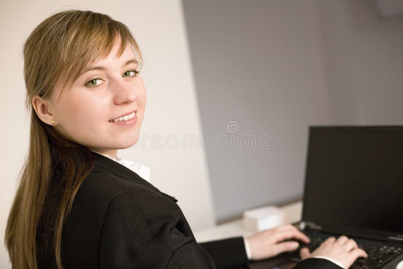 Woman working on the laptop