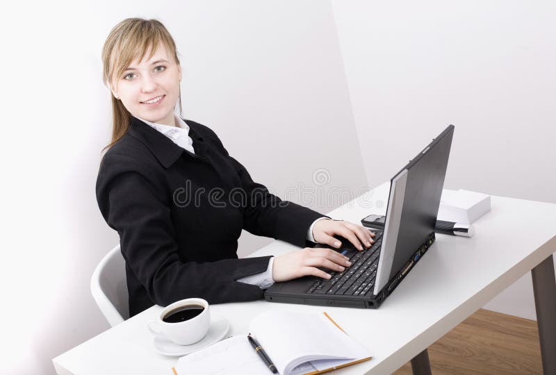 Woman working on the laptop