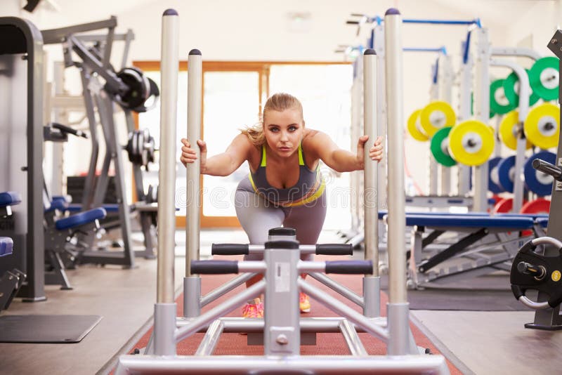 Woman Working Out Using Equipment at a Gym Stock Image Image of copy, clothing 59878671