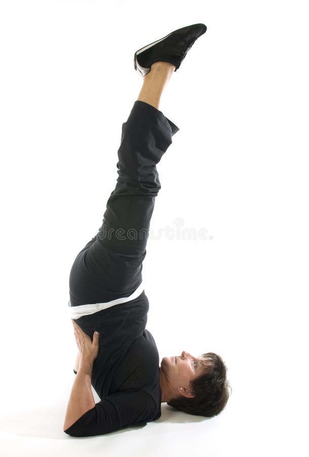 Yoga Salamba Sarvangasana Shoulder Stand Pose Stock Photo