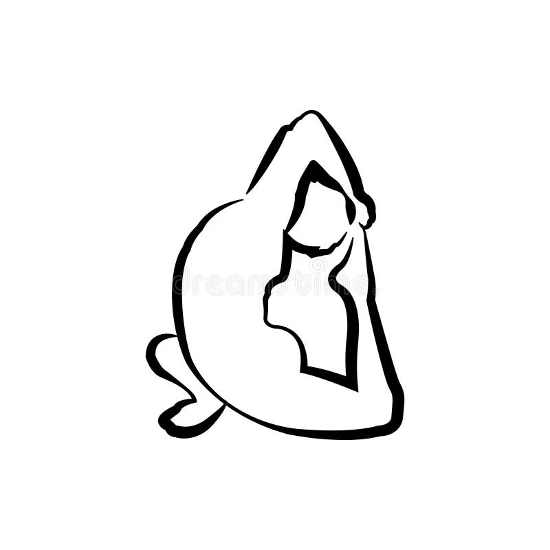 Female Yoga Silhouette Icon Stock Illustration - Illustration of female ...