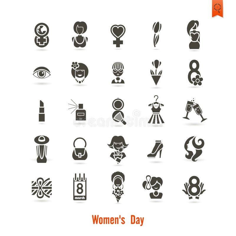 Womans Day Icon Set