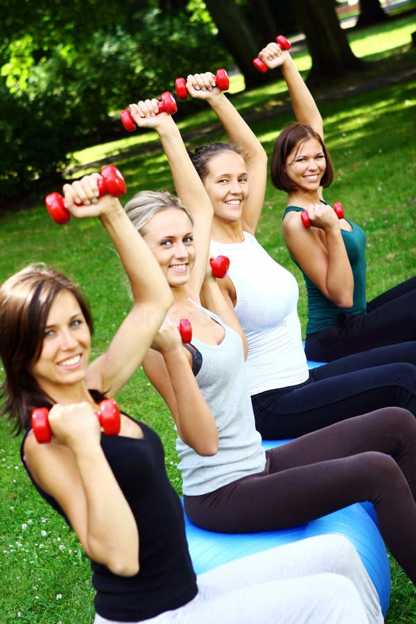 Womans doing fitness exercises