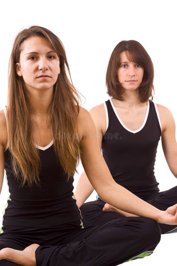 Womans doing yoga stock image. Image of couple, recreation - 16659877