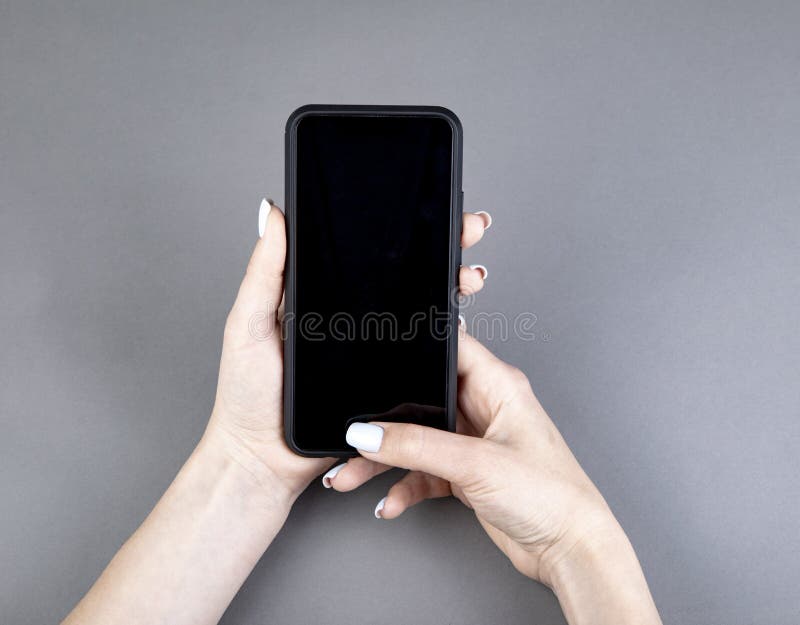 Black screen mobile phone stock photo. Image of looking 157071308