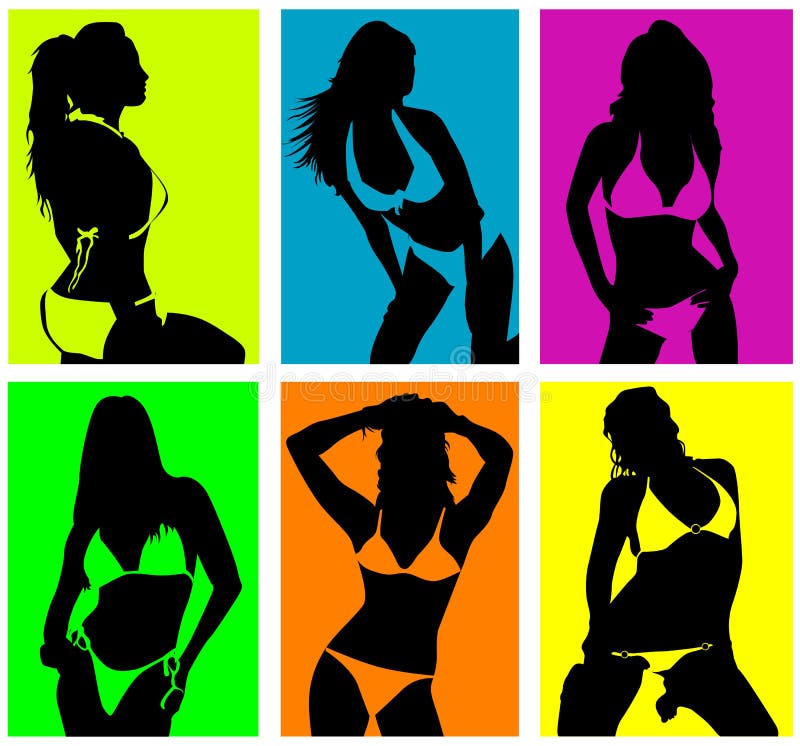 women in bikini vector