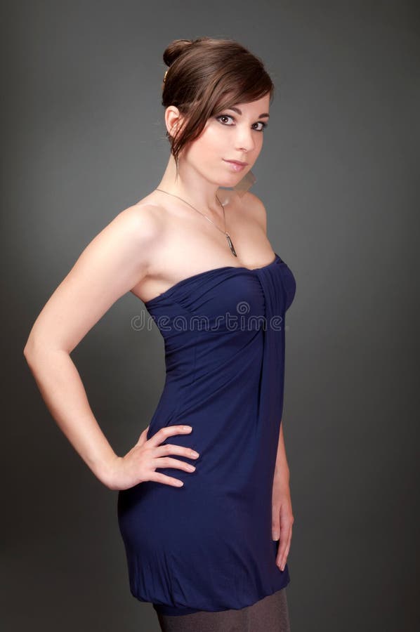 Women in blue dress