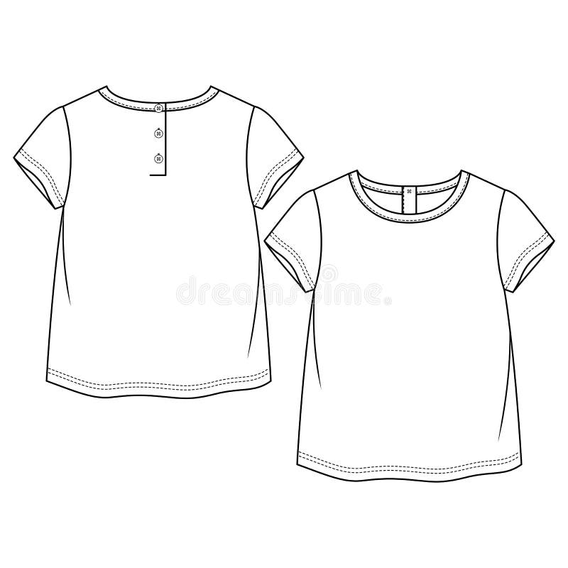 Lilax Baby Girls' Basic Short Puff Sleeve Round Neck T-Shirt 