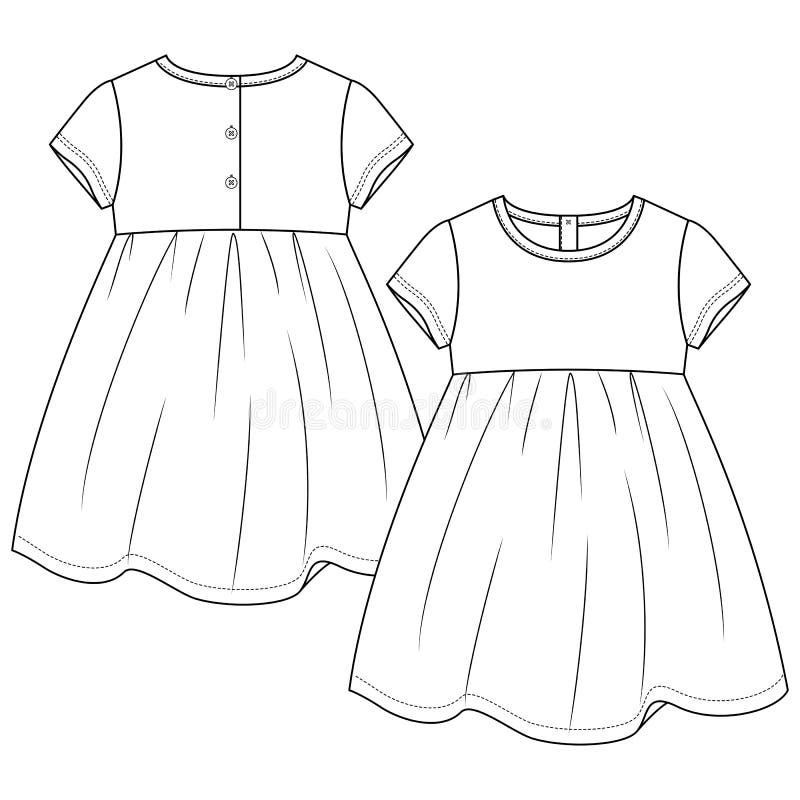 Baby Dress Sketch. Clothes For Small Girl. Royalty Free SVG, Cliparts,  Vectors, and Stock Illustration. Image 44953418.