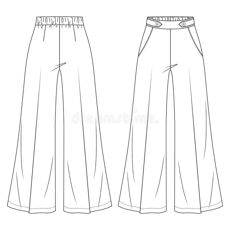 High Waist Denim Pants Fashion Style Item Illustration Stock Vector ...