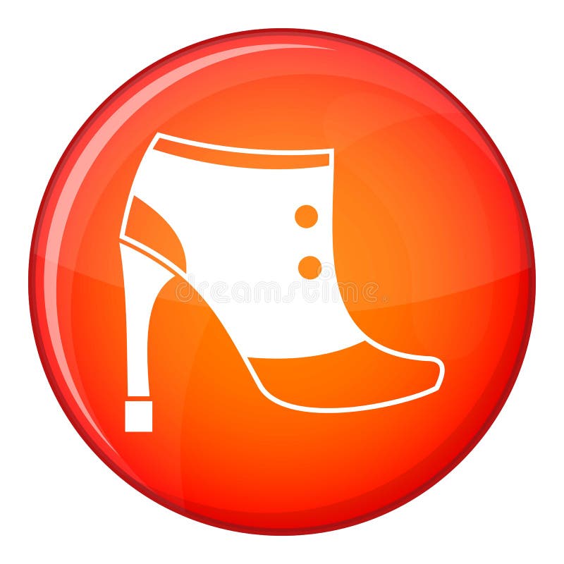 Women boots icon, flat style