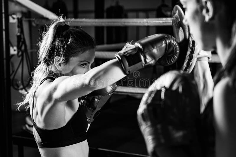 Women boxing. stock photo. Image of emotions, conflict 32742558