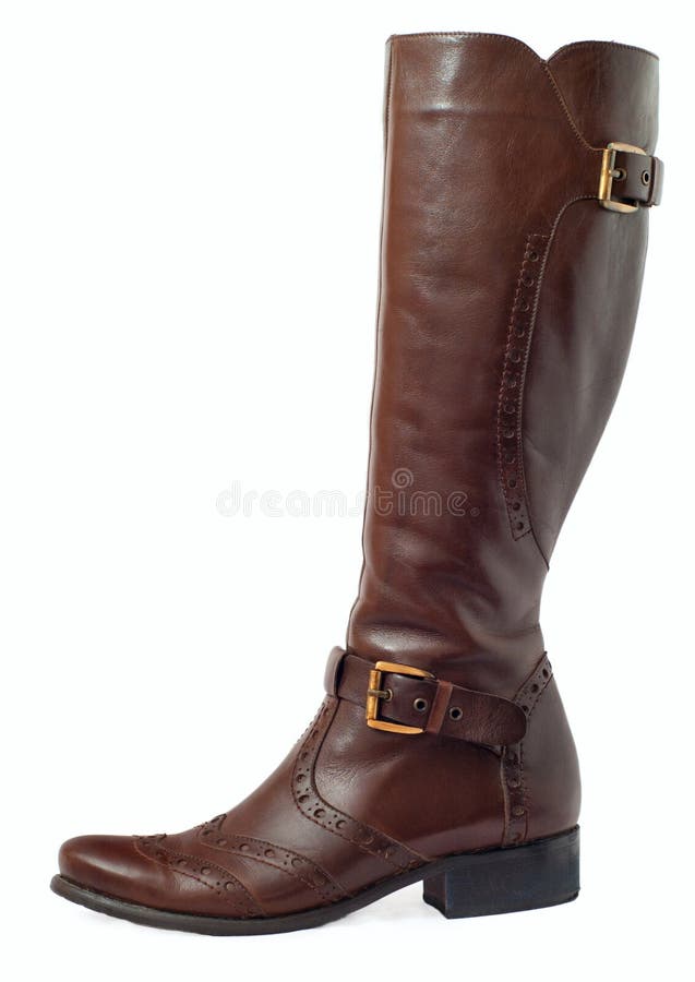 Women brown leather boots stock photo. Image of beauty 19113376