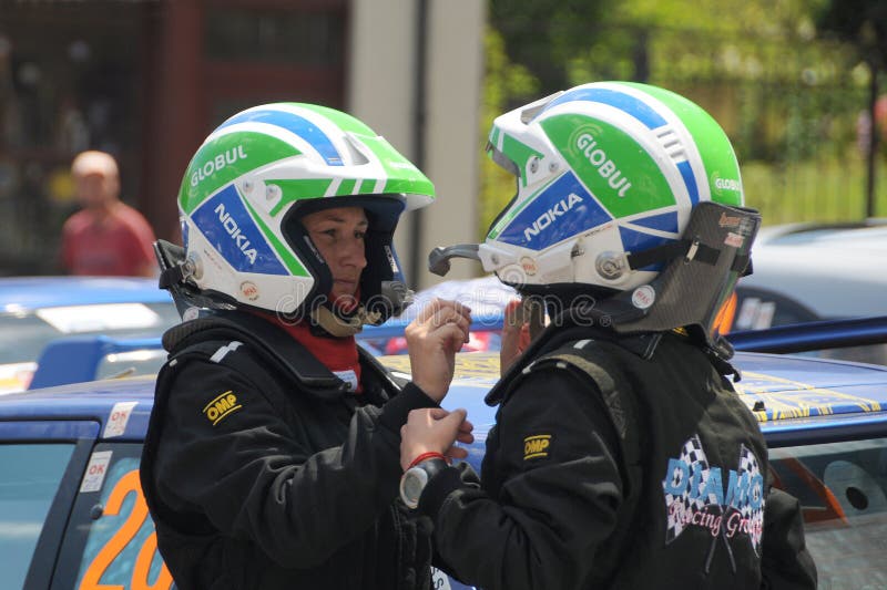 Women Car Racers royalty free stock photos Women Car Racers royalty free stock photos
