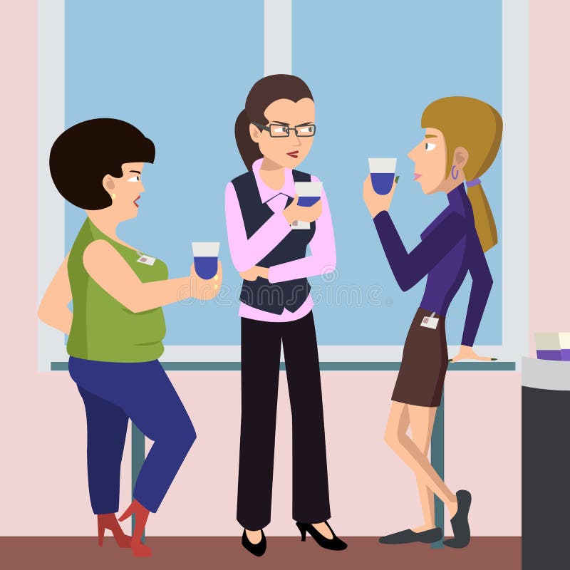 Women at coffee break vector cartoon royalty free illustration Women at coffee break vector cartoon royalty free illustration
