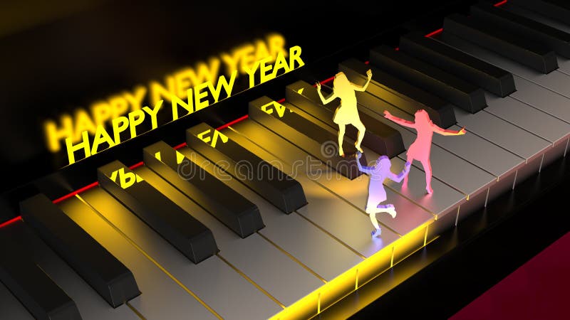 happy new year music clipart keyboard