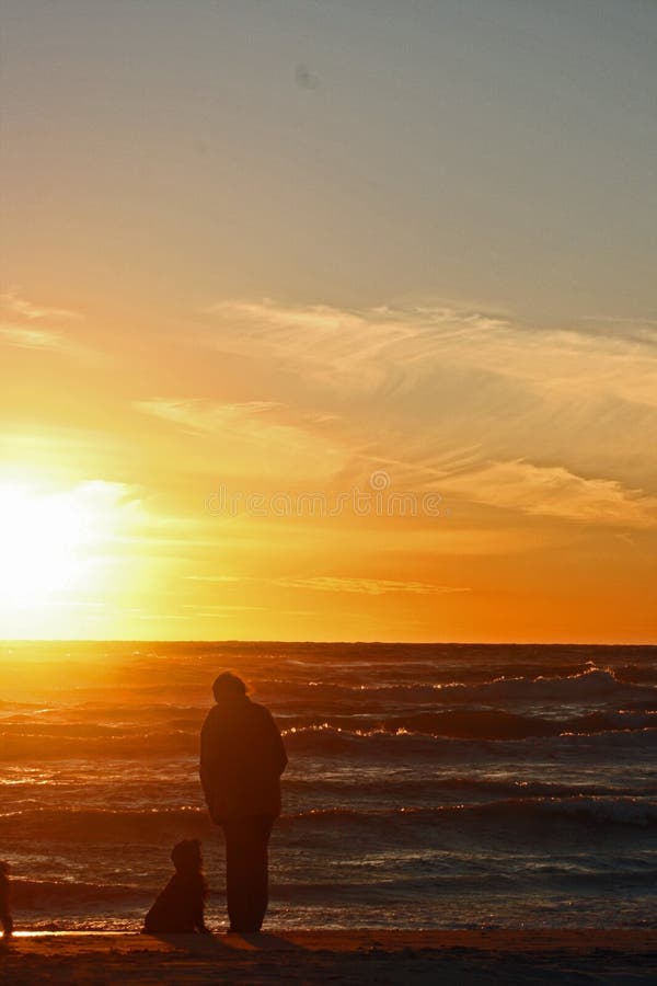Women with dog on the beach