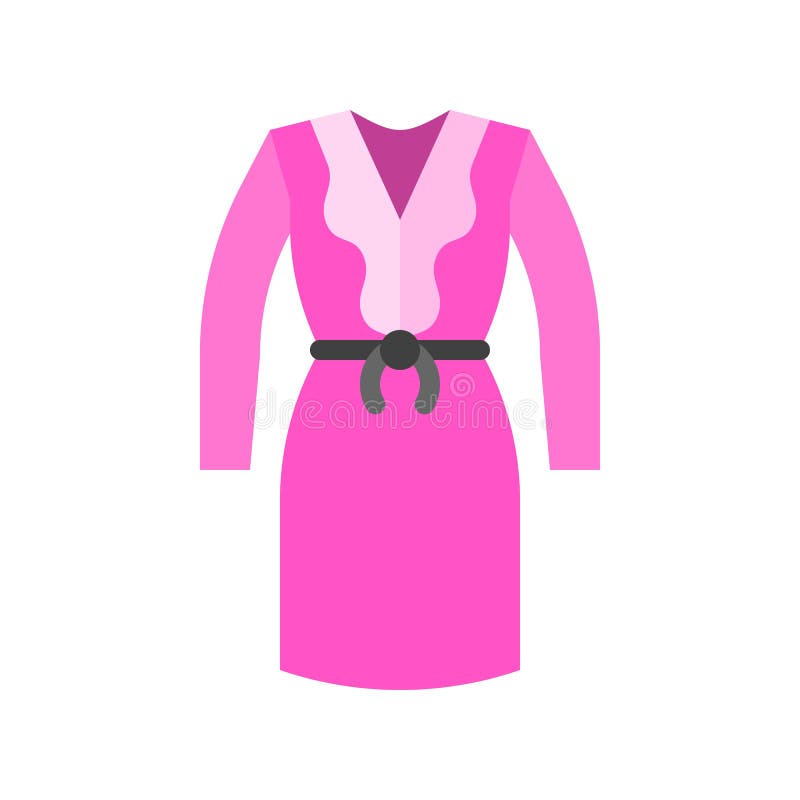 Women Dress Vector Illustration, Flat Style Icon Stock Vector