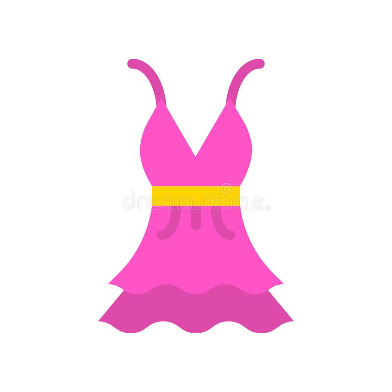 Women Dress Vector Illustration, Flat Style Icon Stock Vector