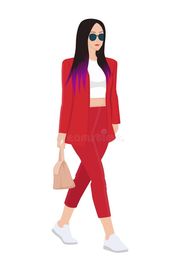 Set of Trendy Women`s Clothes. Outfit of Woman Jacket, Stock Vector -  Illustration of isolated, clothes: 91120325
