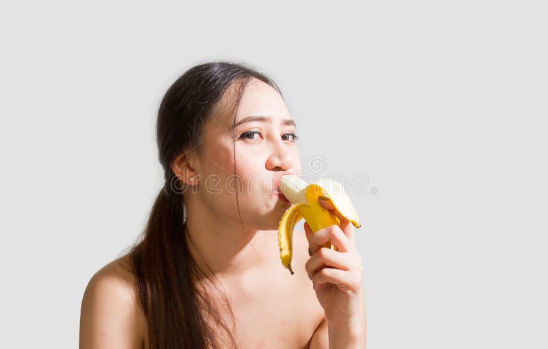 Implied Flirty Cute Girl Eats Banana Naughty Pic Photo Print