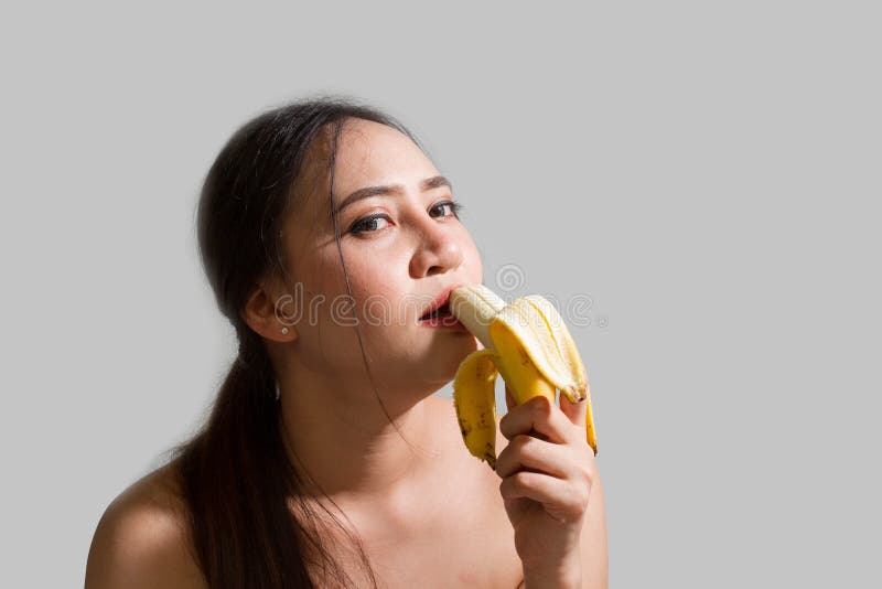 Implied Flirty Cute Girl Eats Banana Naughty Pic Photo Print