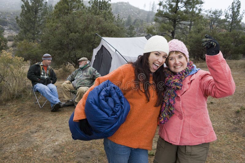 Women Enjoying Camping Trip Stock Photo Image of daughter, couple